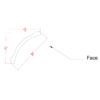 1/4 Round Cove Crown Molding dimensional drawing