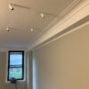 Installed Miami Art Deco Crown Molding for LED's creating soft indirect ceiling lighting along the perimeter of the room.