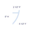 Simplified profile diagram of Calabasas Molding for Indirect Lighting labeled with 5 inch height, 2-1/2 inch projection, and 5-1/2 inch face.