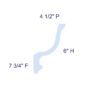 Simplified profile diagram of Cathedral & Vaulted Ceiling Molding for Indirect Lighting labeled with 6 inch height, 4-1/2 inch projection, and 7-3/4 inch face.