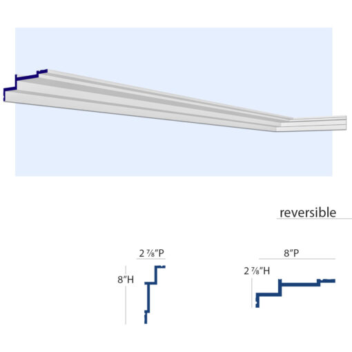 New York 3-Step Crown Molding for LED's