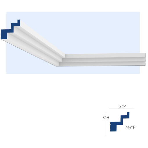 Cincinnati 3-Step Molding for Indirect Lighting (Small)