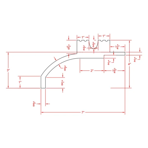 dimensional drawing of molding proflile