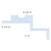 Simplified profile diagram of New York 2-Way Molding for Indirect Lighting labeled with 3-1/4 inch height, 6-1/2 inch projection, and 7 inch face.