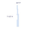 Simplified profile diagram of New York Baseboard Molding labeled with 7-1/2 inch height and 3/4 inch projection.