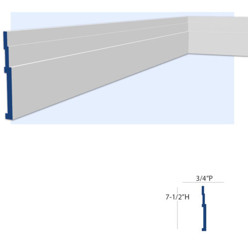 New York Art Deco Baseboard Molding (Tall)