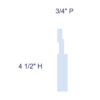 Simplified profile diagram of New York Baseboard Molding and Casing labeled with 4-1/2 inch height and 3/4 inch projection.