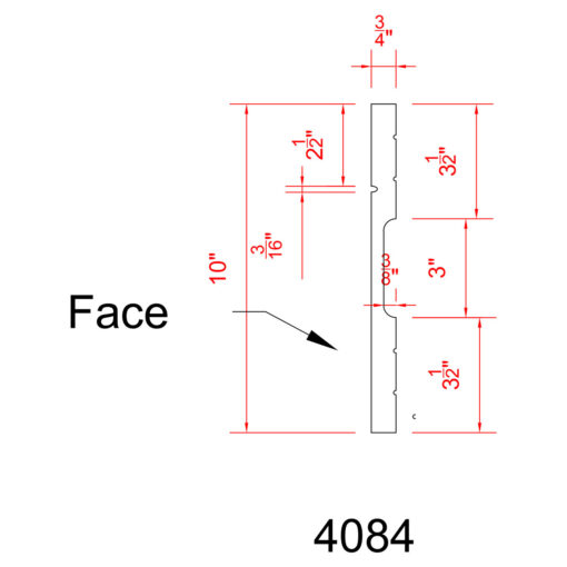 Dimensional Drawing of profile for 4084