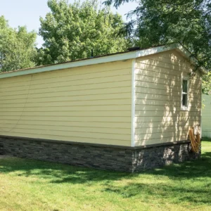 Volcano Ash Ledge Stone Panel Installation on a Mobile Home