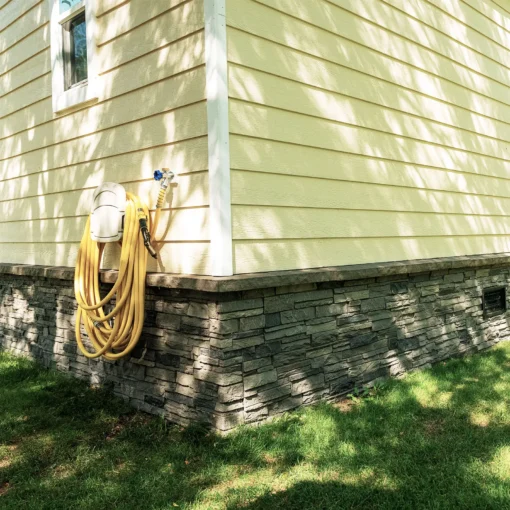 Volcano Ash Ledge Stone Panel Installation on a Mobile Home