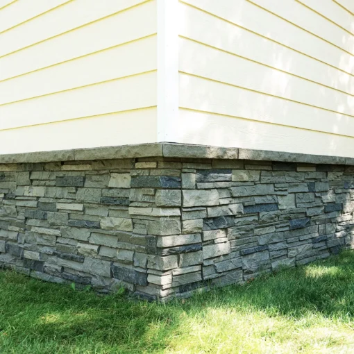 Volcano Ash Ledge Stone Panel Installation on a Mobile Home