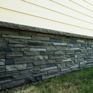 Volcano Ash Ledge Stone Panel Installation on a Mobile Home