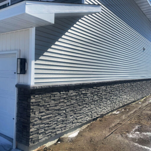 Volcano Ash Stacked Stone Panel Installed on a Town House