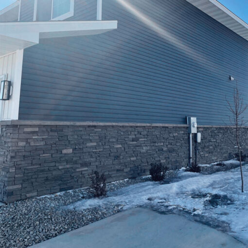 Volcano Ash Stacked Stone Panel Installed on a Town House