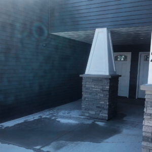 Volcano Ash Stacked Stone Panel Installed on a Town House