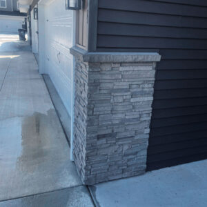 Volcano Ash Stacked Stone Panel Installed on a Town House