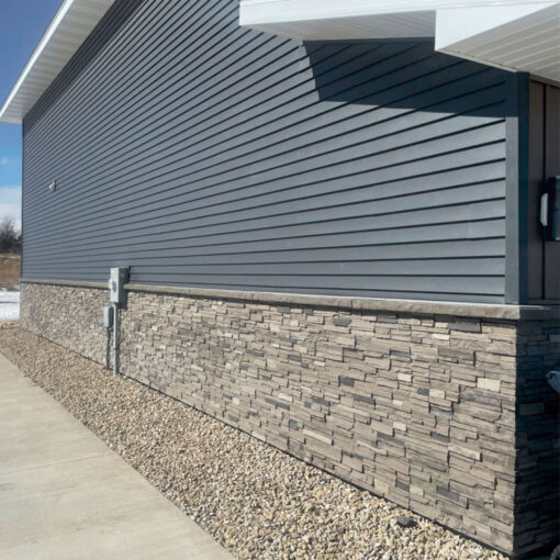 Volcano Ash Stacked Stone Panel Installed on a Town House