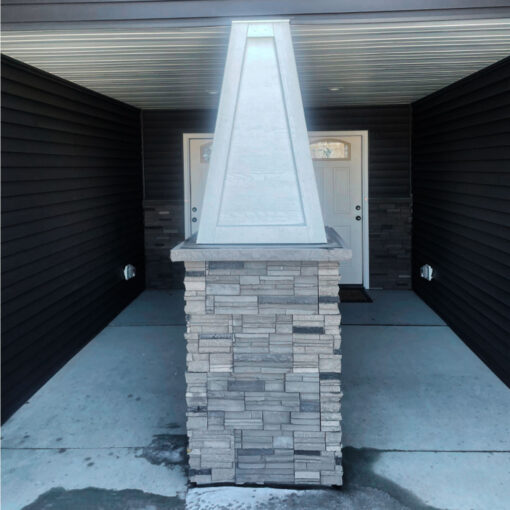 Volcano Ash Stacked Stone Panel Installed on a Town House